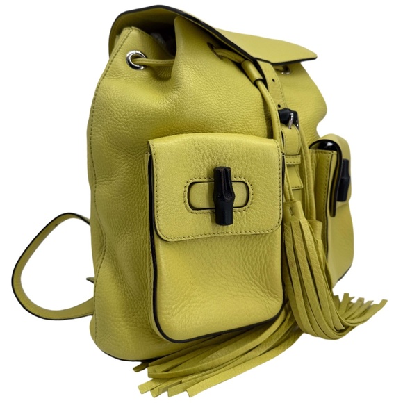 Gucci Handbags - Gucci Cellarius Calfskin Medium Bamboo Backpack – Mimosa Flower
